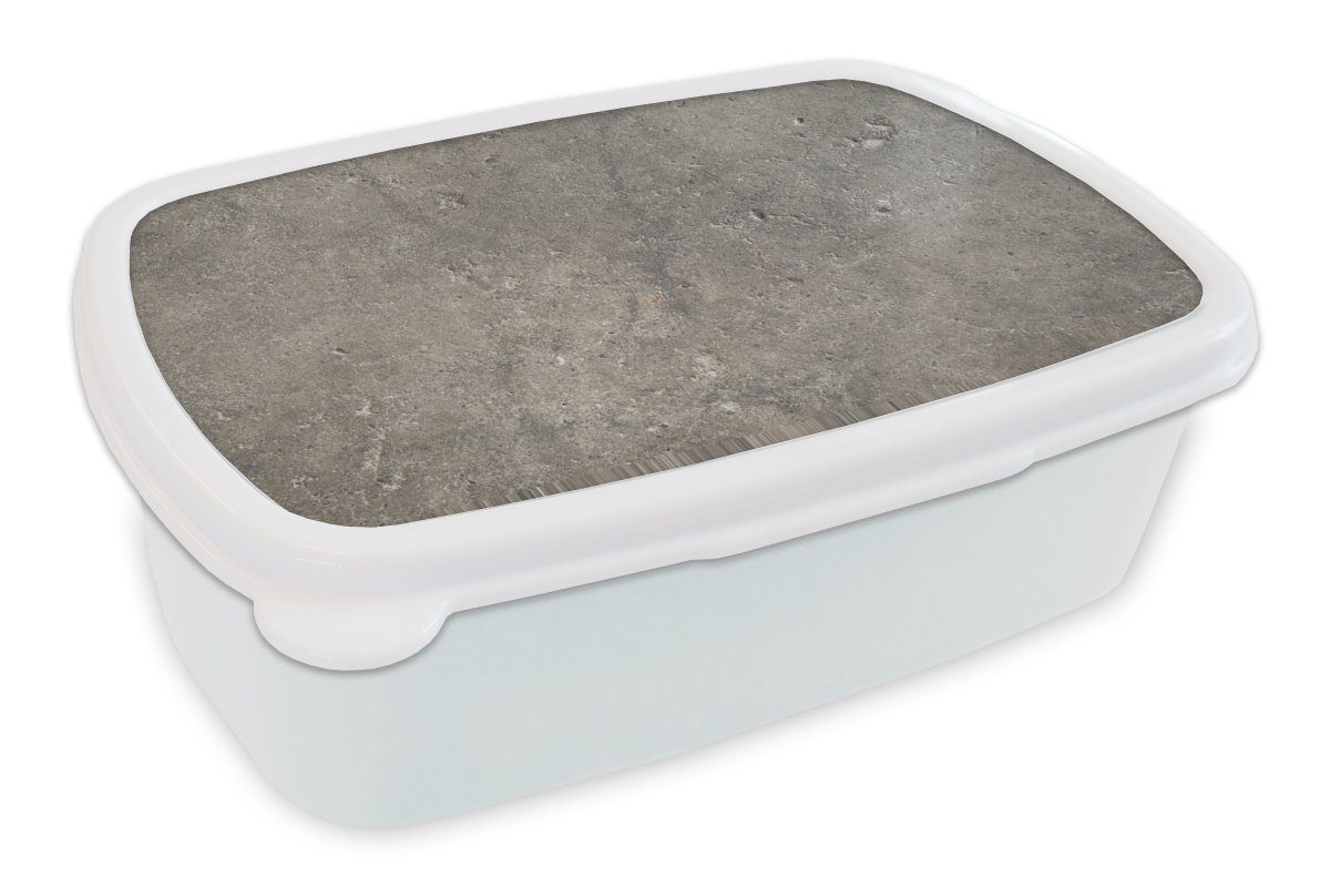 MuchoWow Lunchbox Wand - Beton - Grau, Kunststoff, (2-tlg), Brotbox für Kinder und Erwachsene, Brotdose, für Jungs und Mädchen weiß