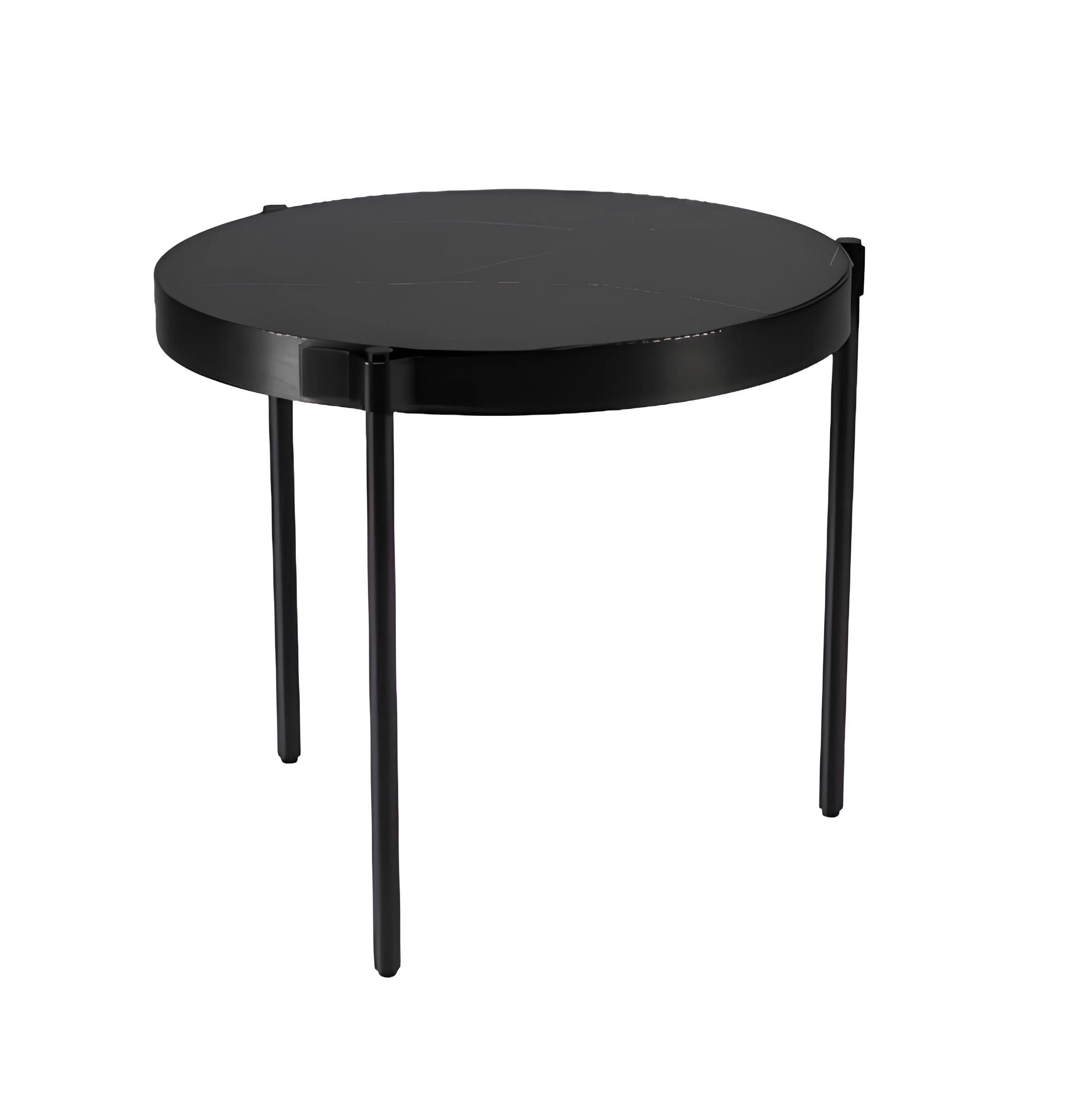 Beistelltisch Eleganter schwarzer Couchtisch aus Metall mit filigranem Design