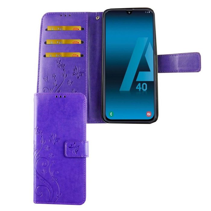 König Design Handyhülle Samsung Galaxy A40 Samsung Galaxy A40 Handyhülle Bookcover Violett