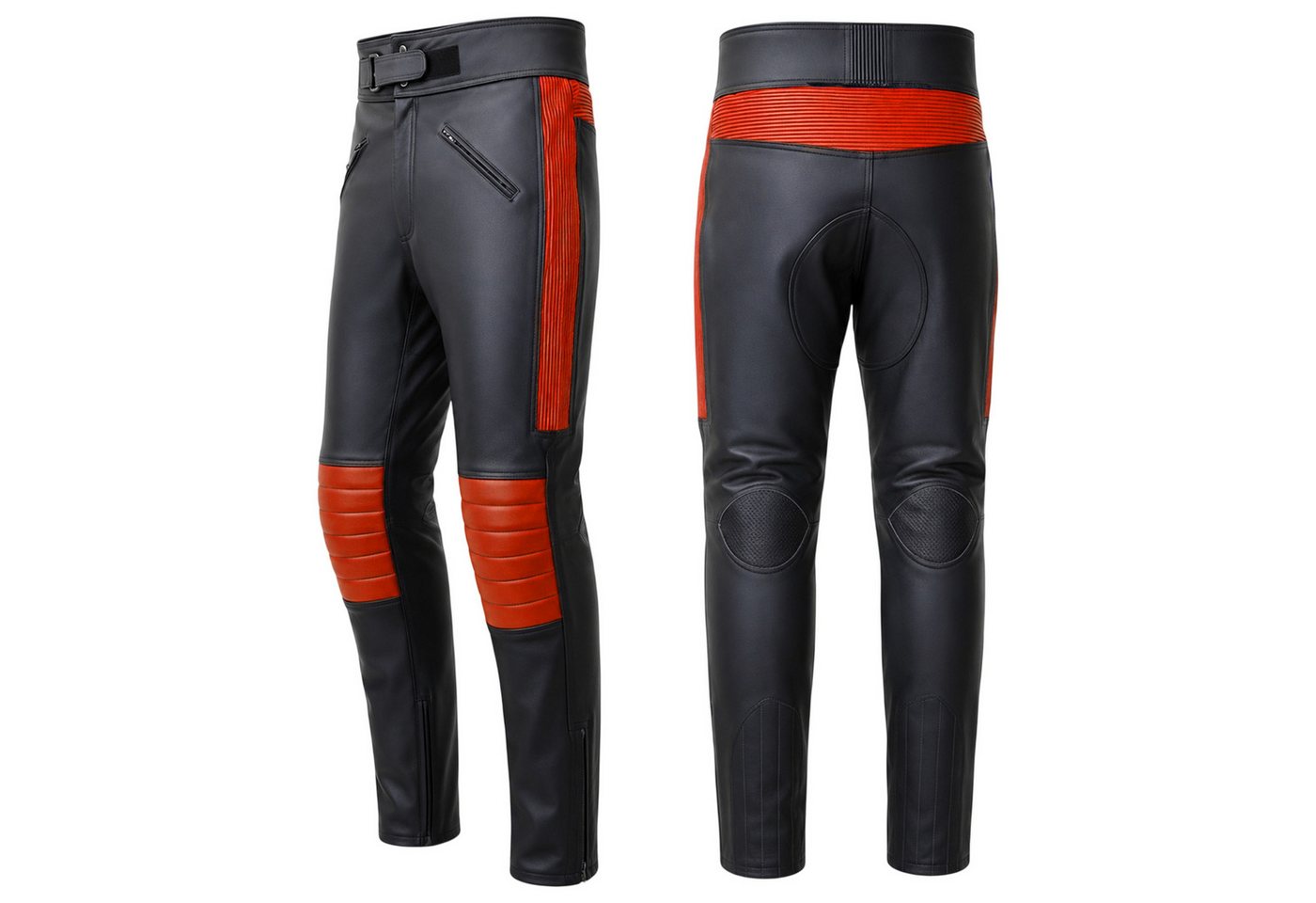 German Wear Motorradhose GW401T Motorradhose Motorrad Biker Lederhose Rindsleder leder hose Schwarz