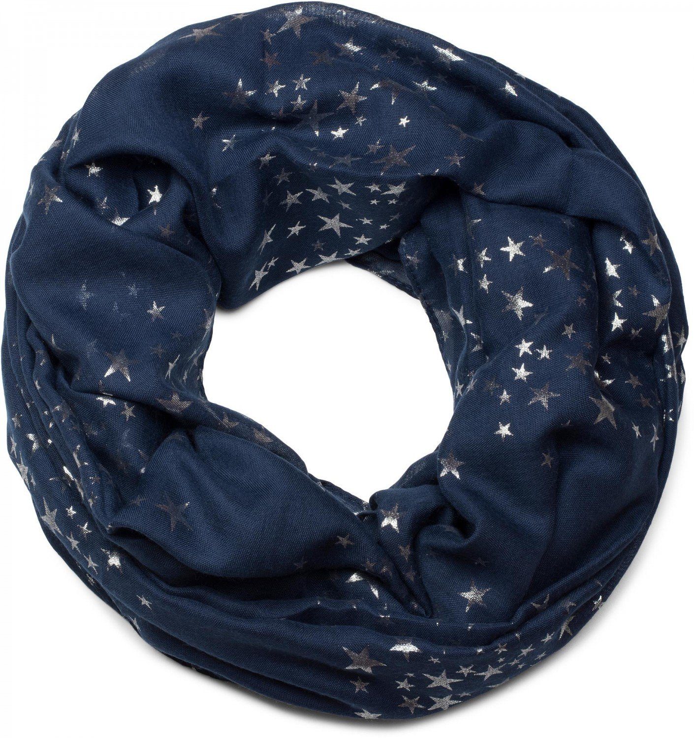 styleBREAKER Loop Loop Schal mit Metallic Sterne Print, (1-St) günstig online kaufen