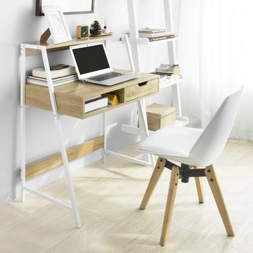 SoBuy Schreibtisch FWT63, mit Ablage und Fach Computertisch Arbeitstisch Bürotisch mit Schublade