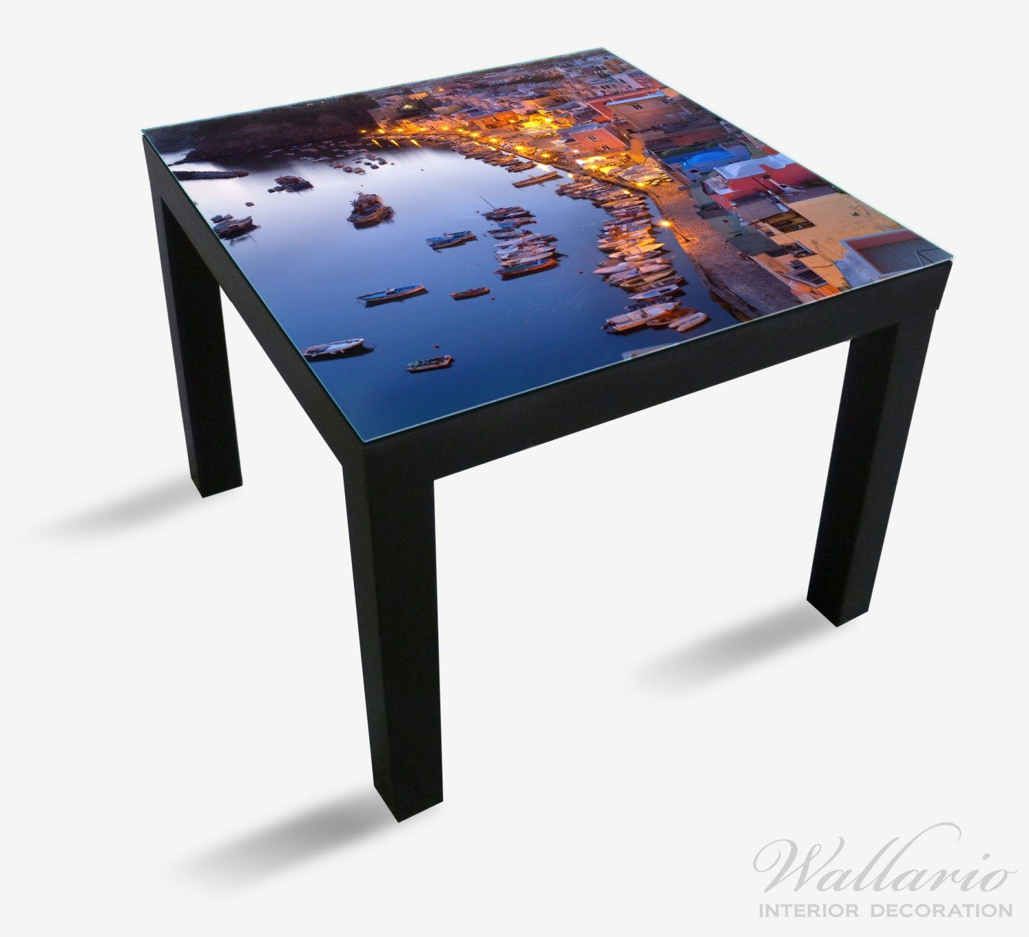 Hafen St), Nacht für Italien Wallario geeignet Ikea hell bei Tisch - erleuchtet (1 Lack Tischplatte