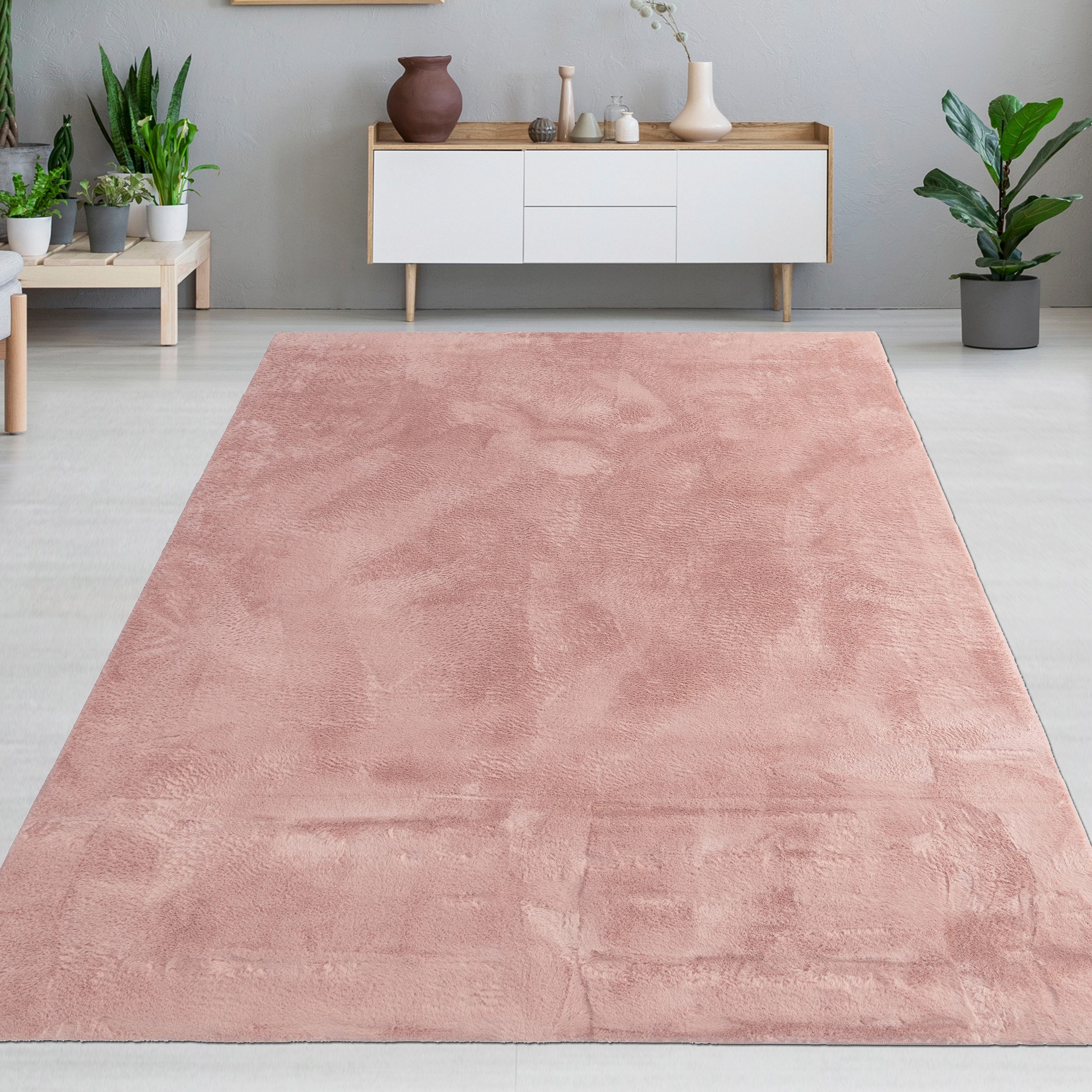 Carpetia Fellteppich Kunstfell Hasenfell-Optik, rechteckig, Höhe: 10 mm, se günstig online kaufen
