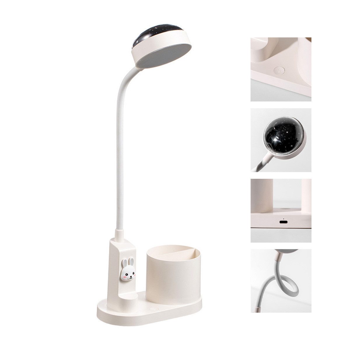 Novzep Nachtlicht LED-Stifthalterleuchte, dimmbare Projektion verstellbarer Lichtmast – Bild 2 von 5