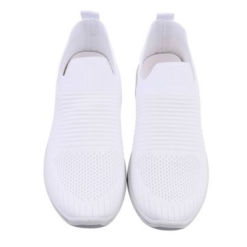 Ital-Design Damen Low-Top Freizeit Sneaker (85960365) Keilabsatz/Wedge Sneakers Low in Weiß