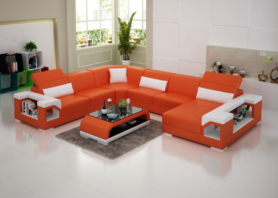 Eck Ledersofa Ecksofa Ecksofa, Wohnlandschaft Couch Modern Design Sofa JVmoebel