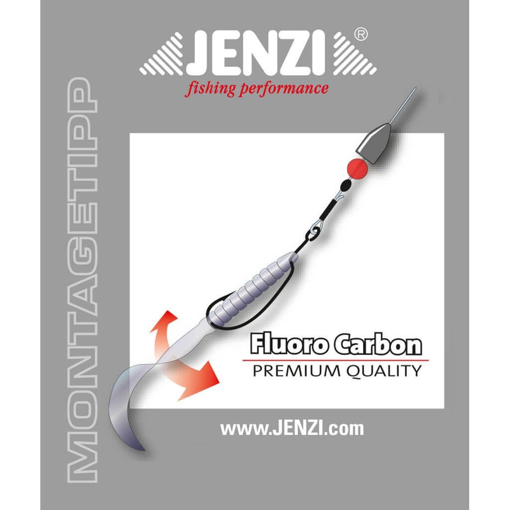 Jenzi Offset-Haken Jenzi Fluorocarbon Texas Rig mit Offset Haken und Gewicht, (Packung, 5-St)