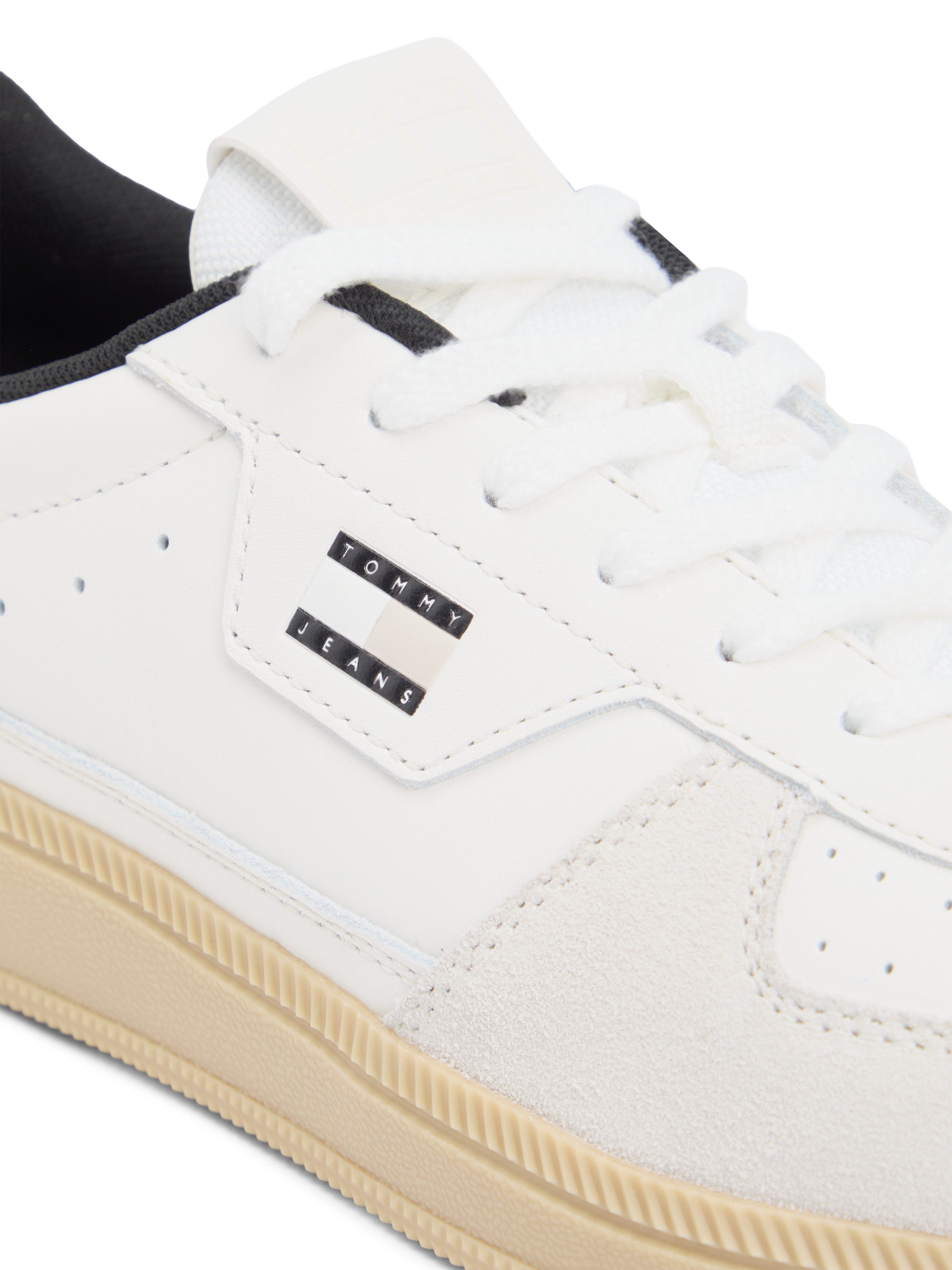 Tommy Jeans THE GREENWICH EDGE M LEATHER Sneaker Freizeitschuh, Halbschuh, Schnürschuh mit Lochmuster