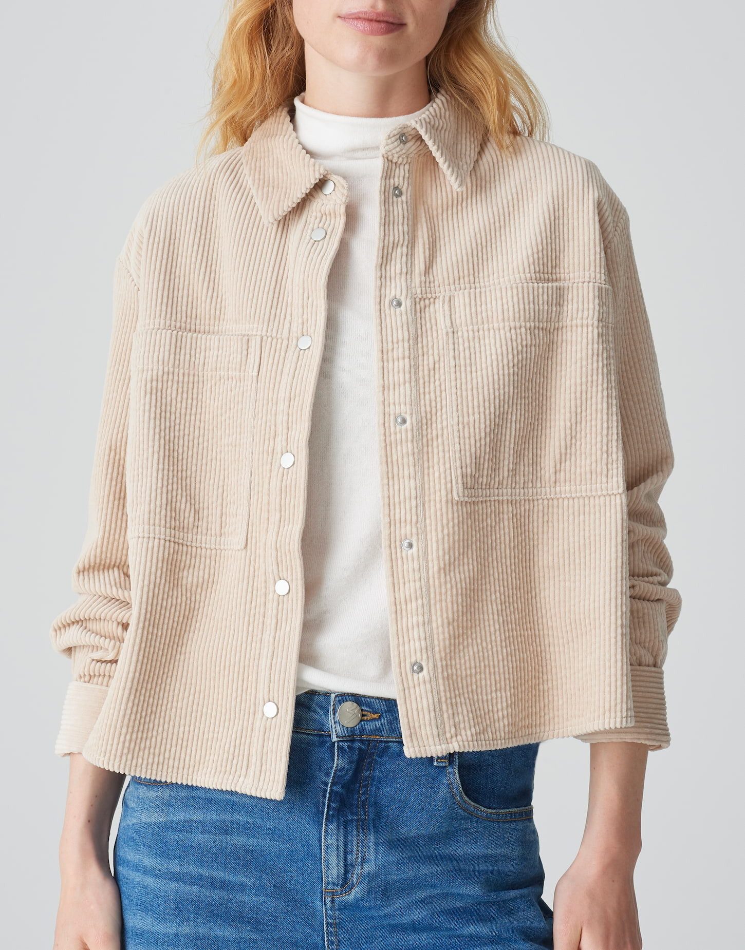 OPUS Damen Langarmbluse Aus Cord – Lässige Boxy-Bluse Aus Baumwolle, Vielseitig Als Hemd Oder Overshirt