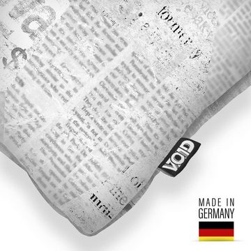 Kissenbezug, VOID (1 Stück), Vintage Grunge Zeitung Druck Design Retro Magazin Zeitschrift Text ab