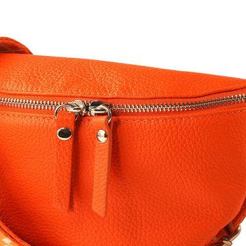 Toscanto Gürteltasche Toscanto Damen Gürteltasche Leder orange (Gürteltasche), Damen Gürteltasche Leder, orange, mehrfarbig ca. 25cm x ca. 15cm