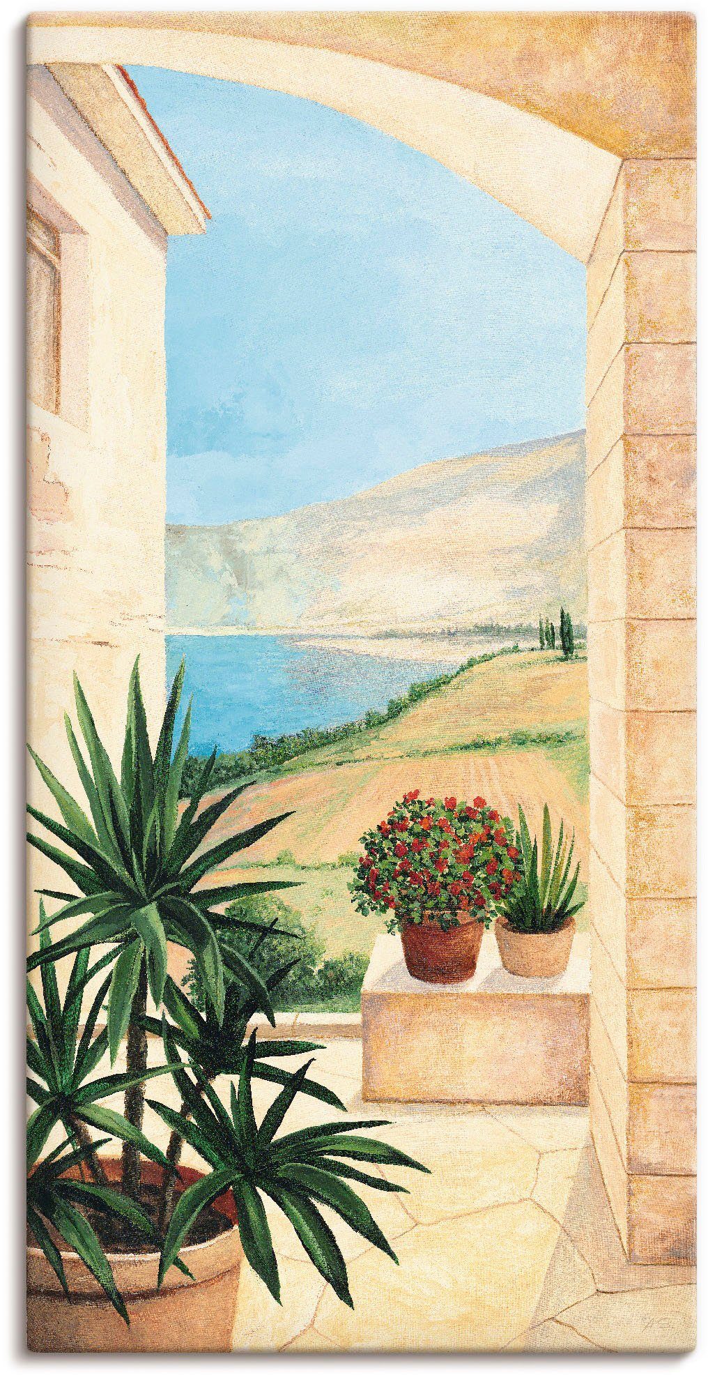 Artland Wandbild Blick auf Toskanalandschaft, Fensterblick (1 St), als Alubild, Outdoorbild, Leinwandbild, Плакат, Wandaufkleber