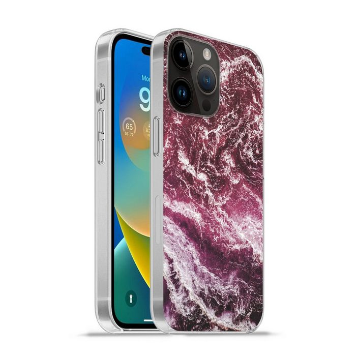 MuchoWow Handyhülle Natursteine - Lila - Marmor Handyhülle Telefonhülle Apple iPhone 14 Pro