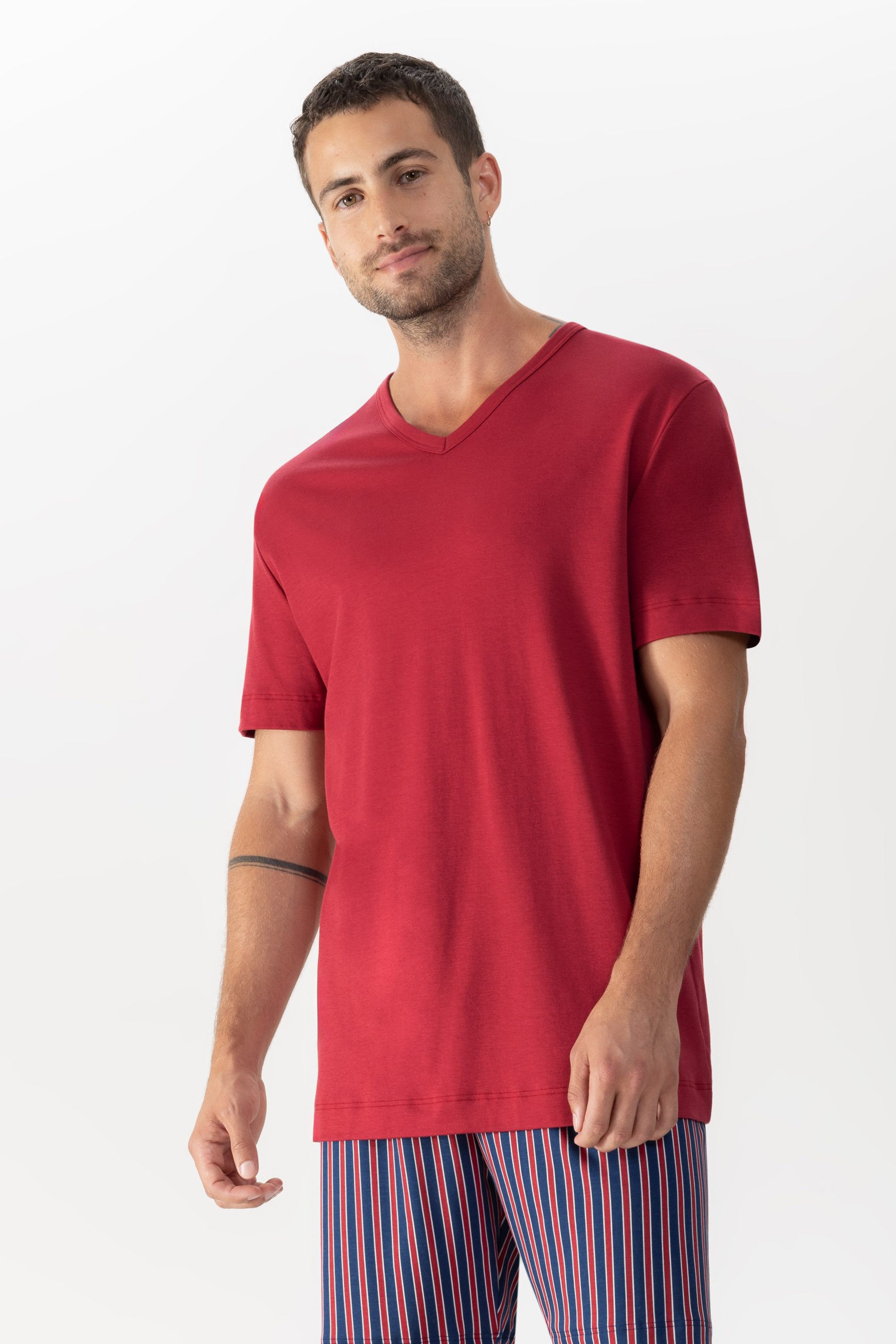 Pyjamaoberteil Mey Herren T-Shirt Serie Solid Night Uni T-Shirt