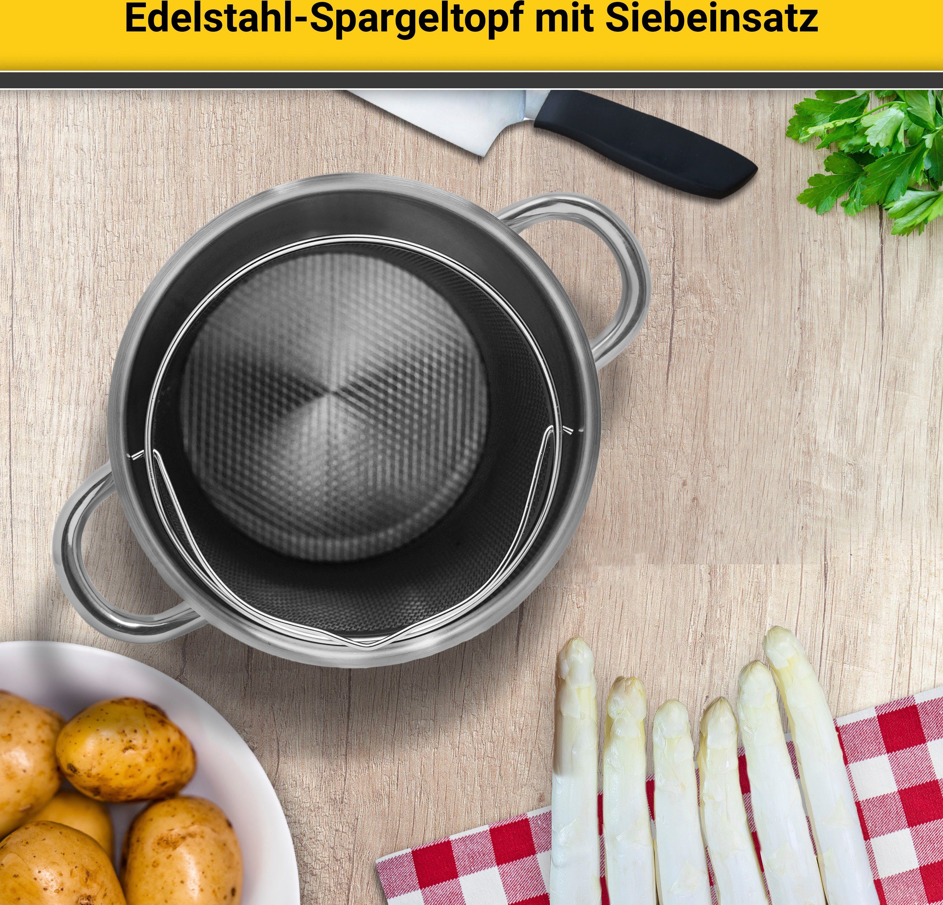 Krüger Spargeltopf, Edelstahl (1-tlg), für Induktions-Kochfelder geeignet
