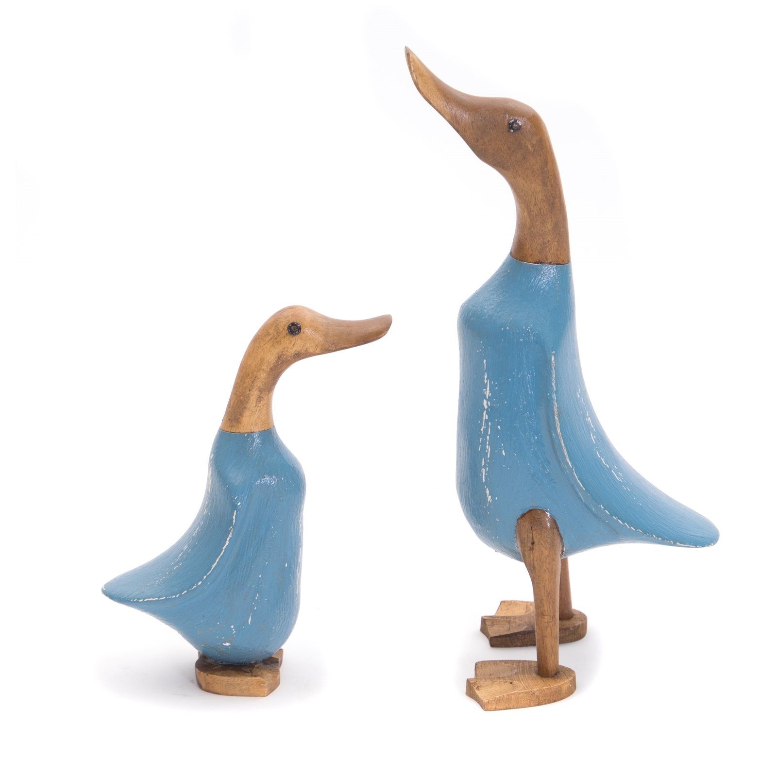 DESIGN DELIGHTS Skulptur HOLZ ENTE "DUCK", Altholz massiv, 2-teilig, Deko Figur Schnitztfigur