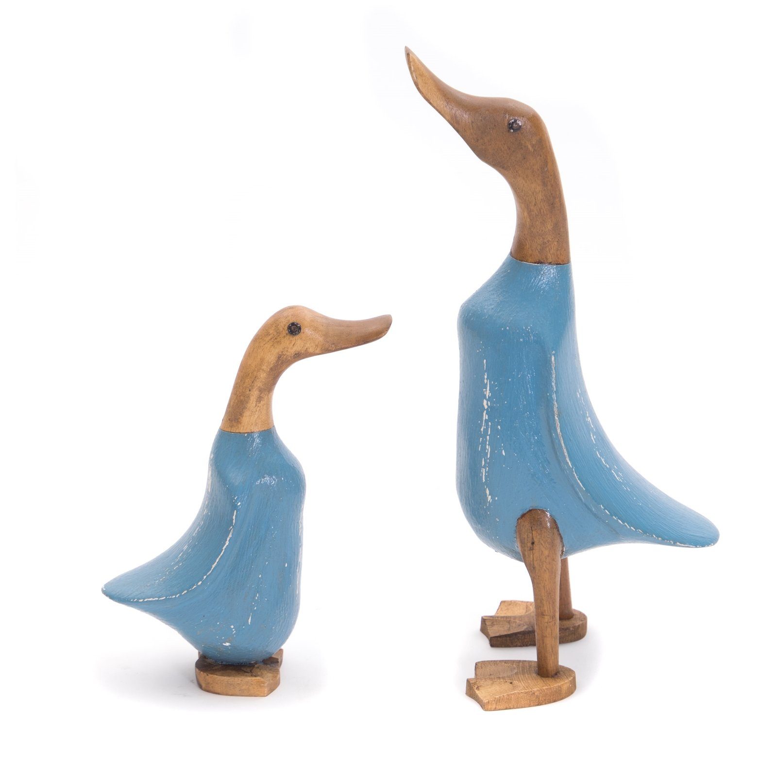 DESIGN DELIGHTS Skulptur HOLZ ENTE "DUCK", Mahagoni & Teakholz, 2-teilig, Deko Figur, Farbe