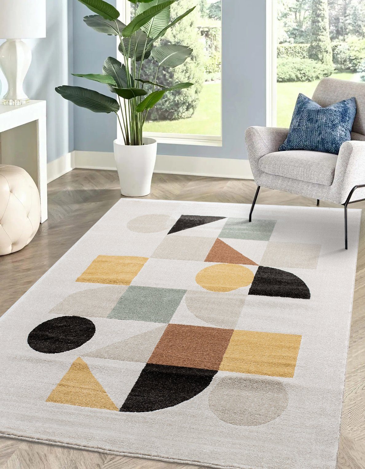 Rikmani Frisé-Teppich Kurzflorteppich, Designer-Teppich für Wohnzimmer, günstig online kaufen