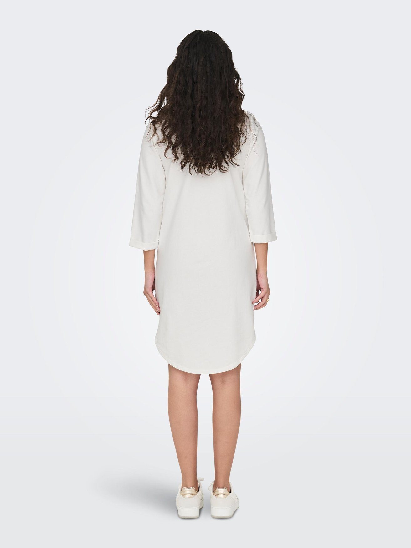 JACQUELINE de YONG Shirtkleid Sweat Arm Kleid 3/4 in Weiß-3 JDYIVY Rundhals 5608 (knielang)