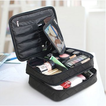 Rnemitery Kosmetiktasche Portable Reise Makeup Tasche Doppelschicht Große MakeUp Organizer