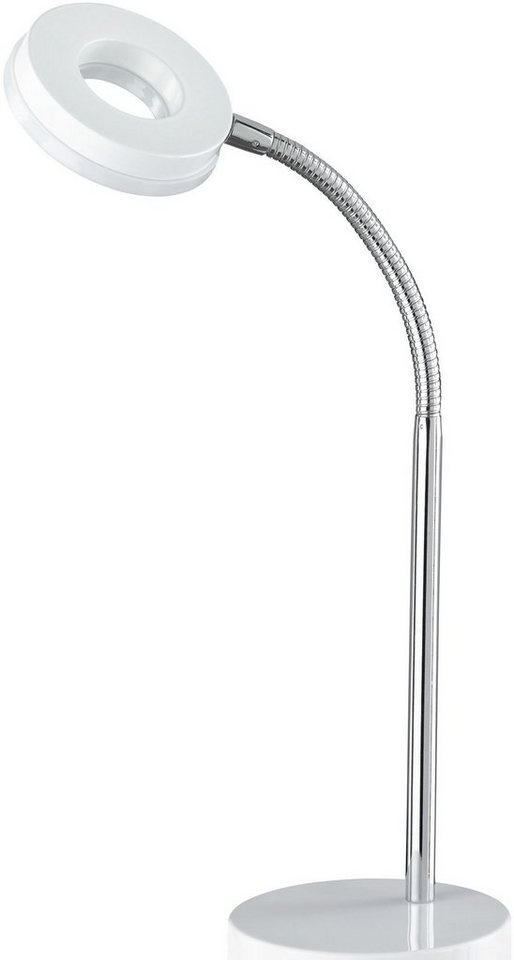 Reality Leuchten LED Tischleuchte Rennes, LED fest integriert, Warmweiß, Schreibtischlampe, verstellbarer Flexarm, weiß, warmweiß, 3000 Kelvin
