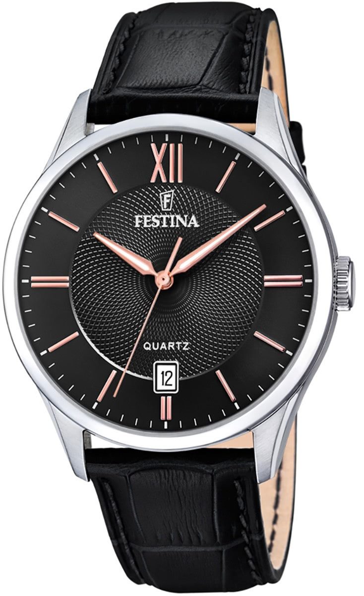 Quarzuhr Festina Herren Uhr Sport F20426/6 Leder