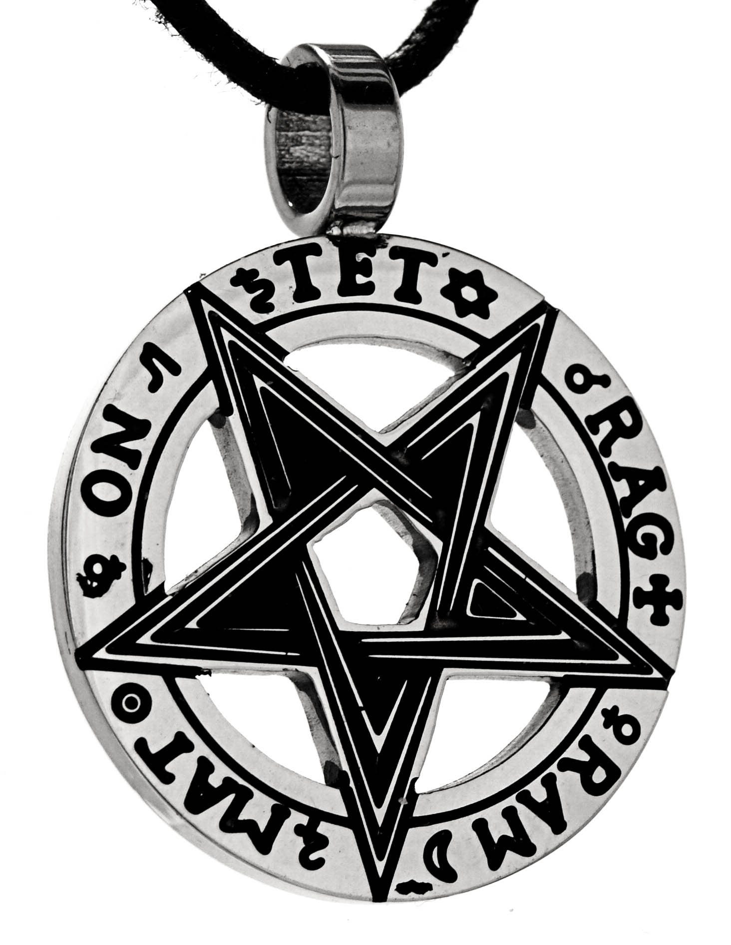 Kiss of Leather Kettenanhänger Pentagramm Satan Luzifer Drudenfuß Edelstahl