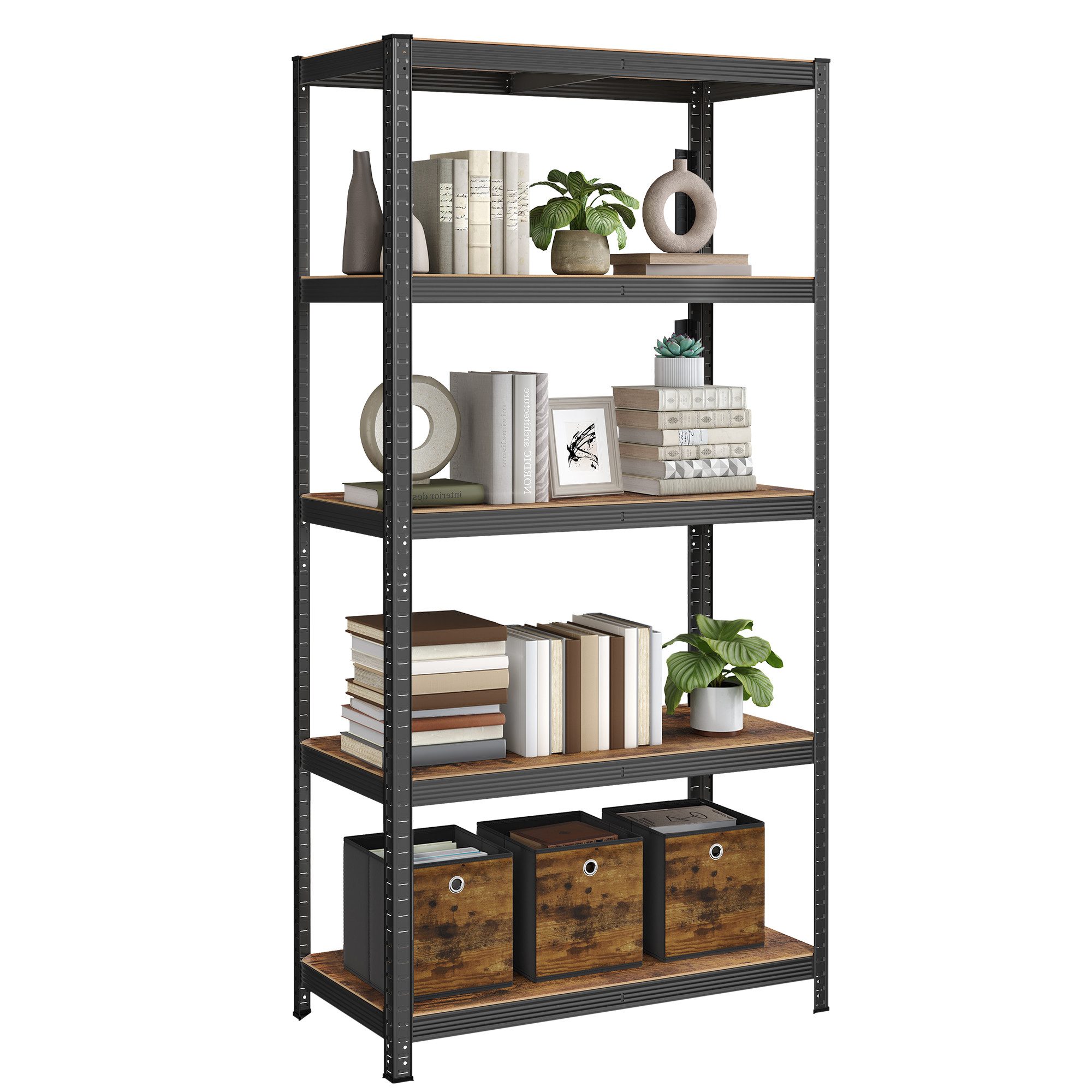 SONGMICS Standregal Küchenregale, 1-tlg., Lagerregal, 5 Ablagen, verstellbar, 50 x 100 x 200 cm