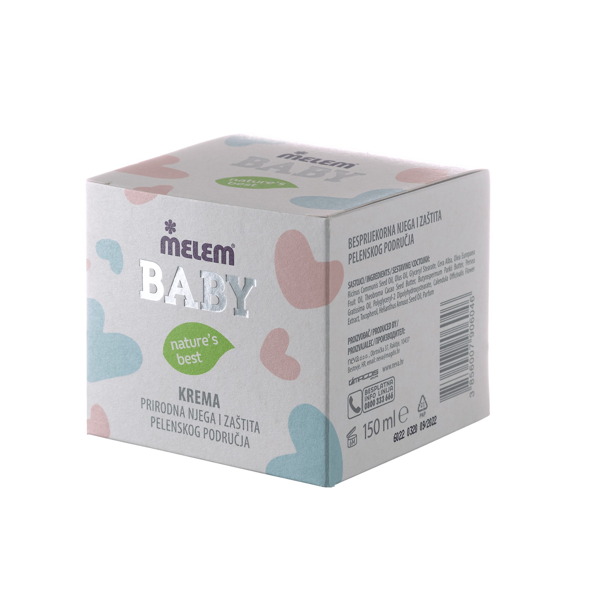Melem Hautcreme Sanfte Schutzcreme für empfindliche Babyhaut & Windelbereich