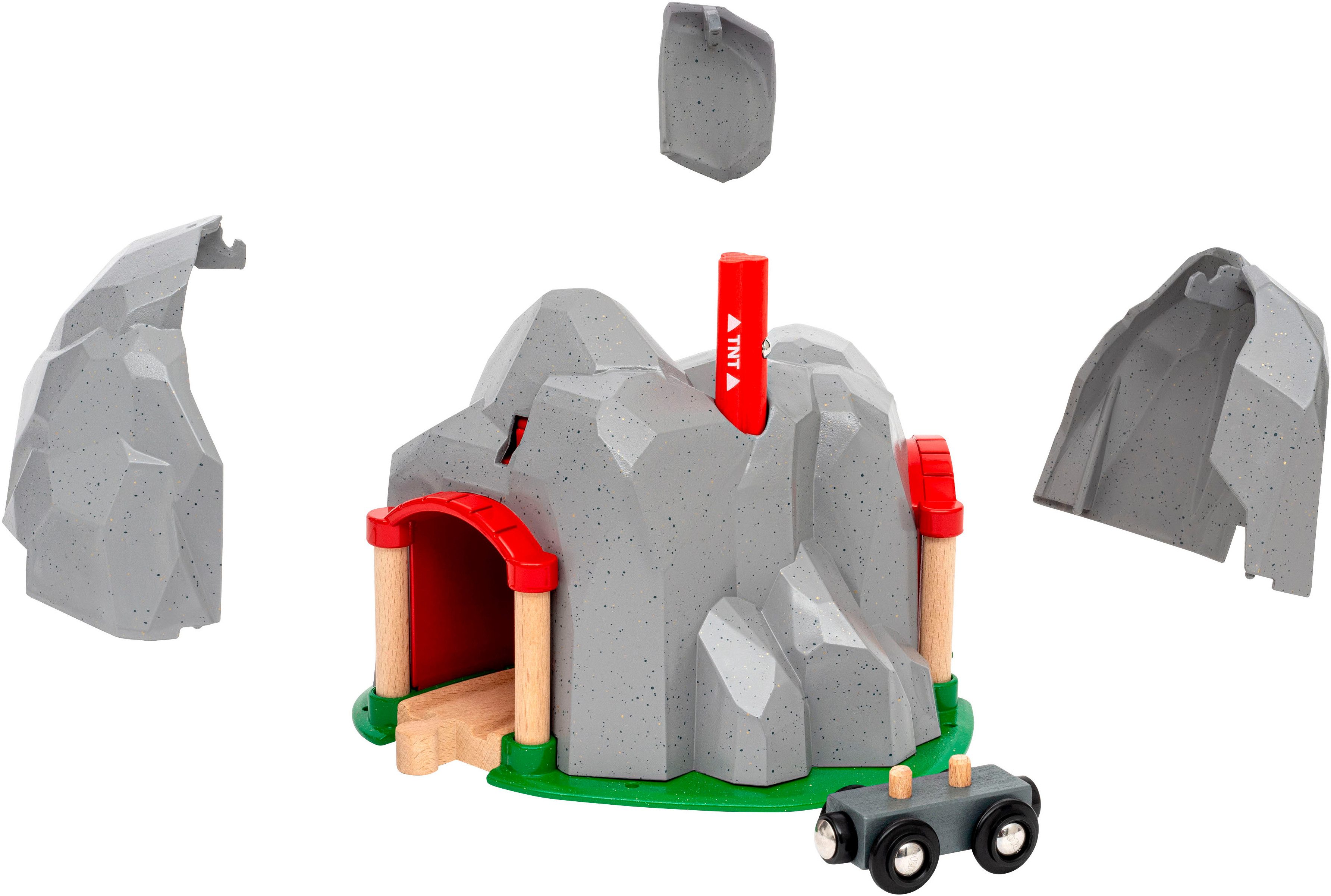 BRIO® Spielzeugeisenbahn-Tunnel BRIO® WORLD, Tunnel mit Sprengfunktion, (Set, 3-tlg)