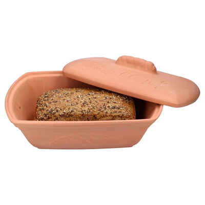 MamboCat Brotkasten Terra Brottopf Brotkasten mit Deckel Brötchen Aufbewahrungsbox Ton, Ton