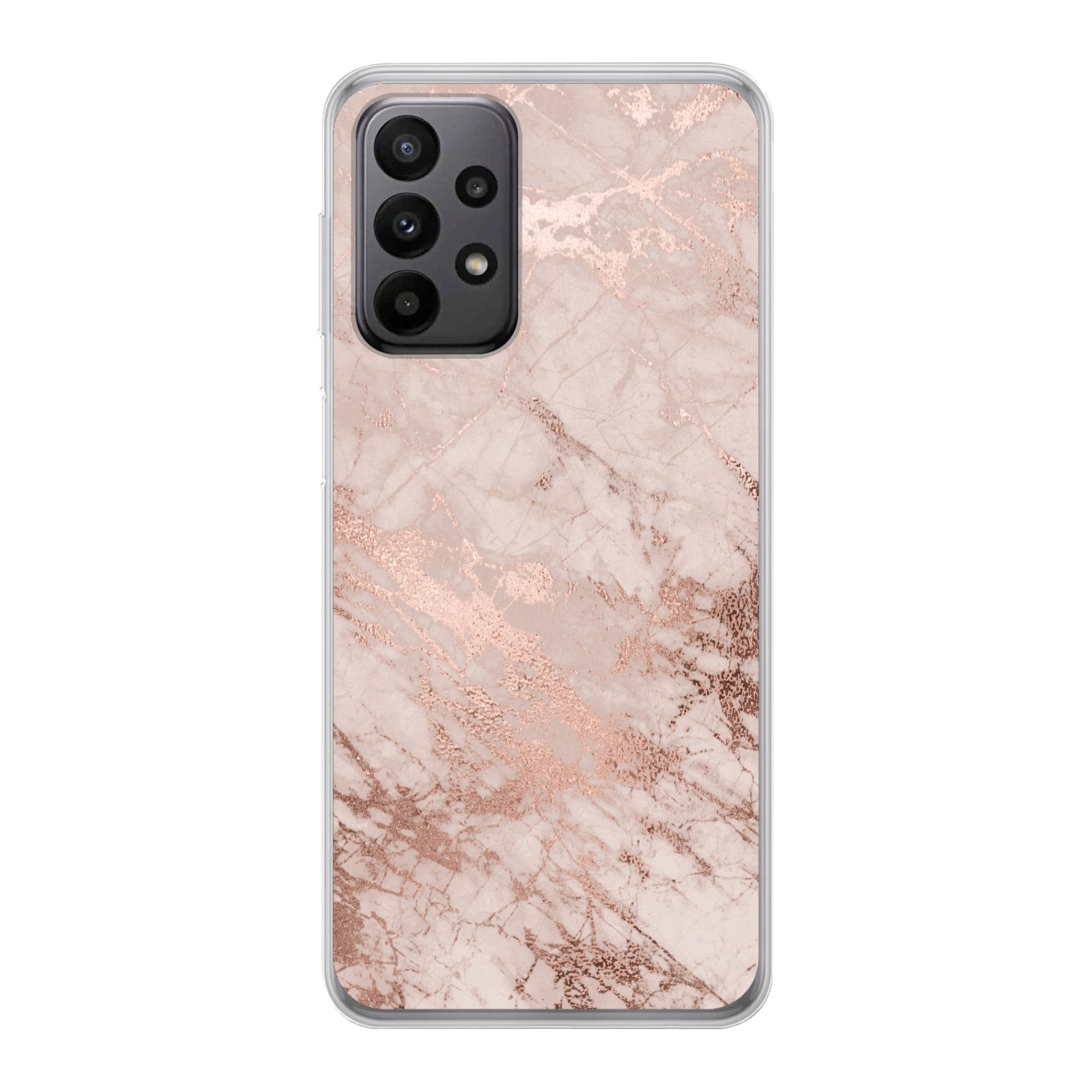 MuchoWow Handyhülle für Samsung Galaxy A23 5G Marmor - Rosa - Luxus - Marmoroptik - Glitze, Smartphone-Bumper, Print, Handy Schutzhülle Dünn