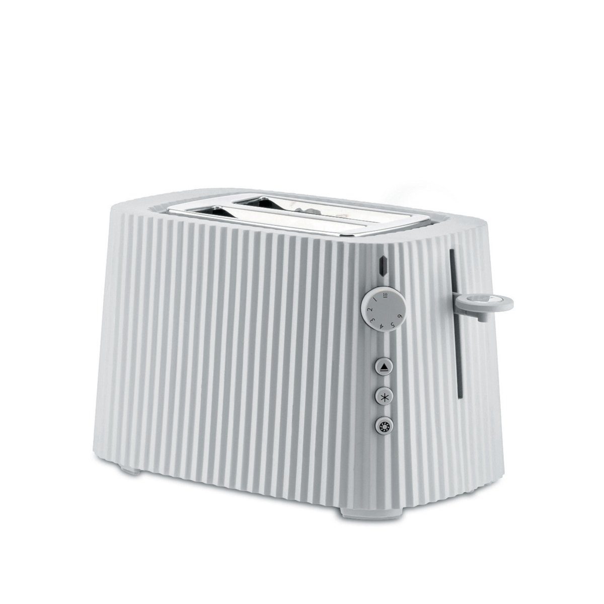 Alessi Toaster Toaster Plissé - Farbwahl, Europäischer Stecker, Elektrische Leistung 850 Watt Weiß