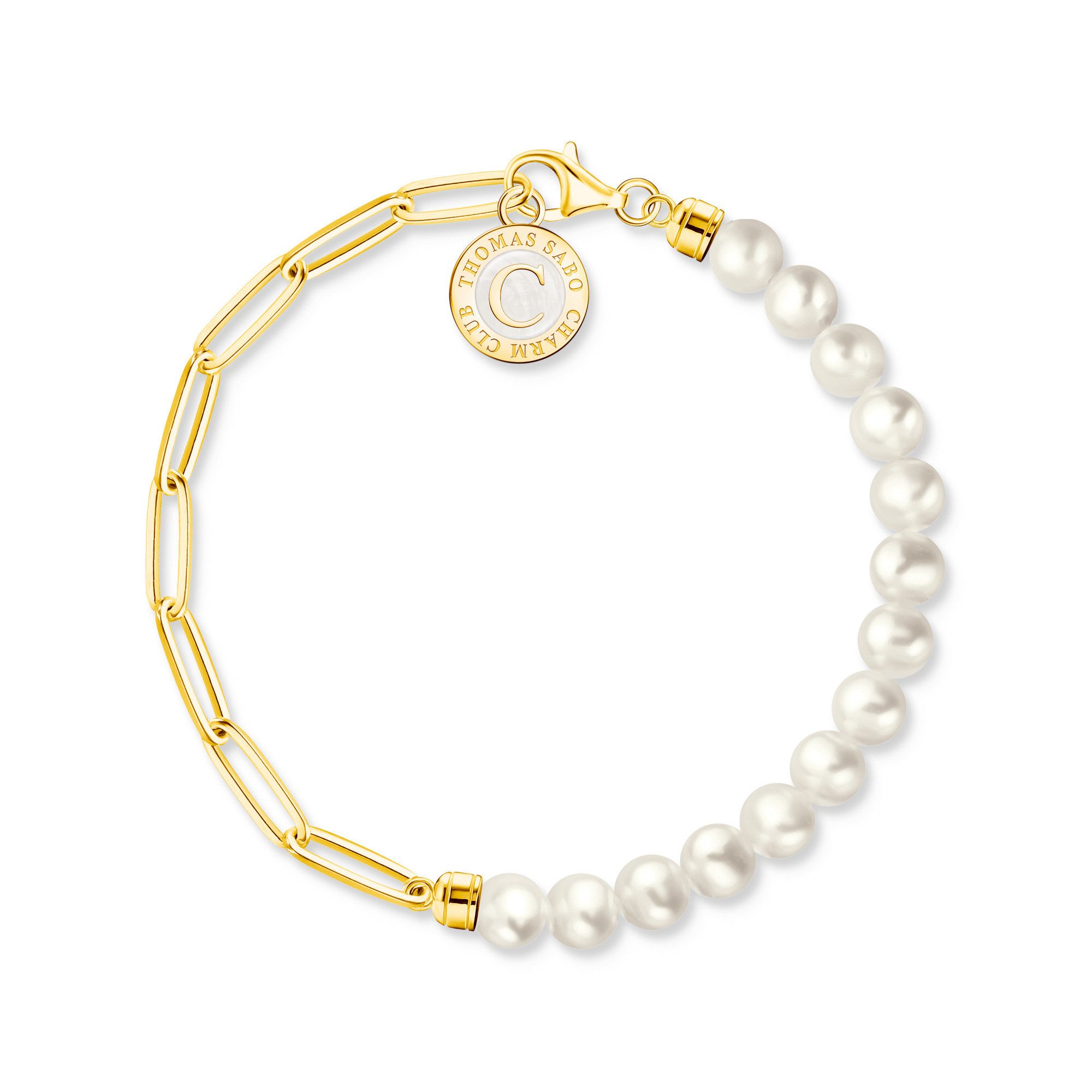 THOMAS SABO Charm-Armband mit Perlen und Coin, mit Süßwasserzuchtperle