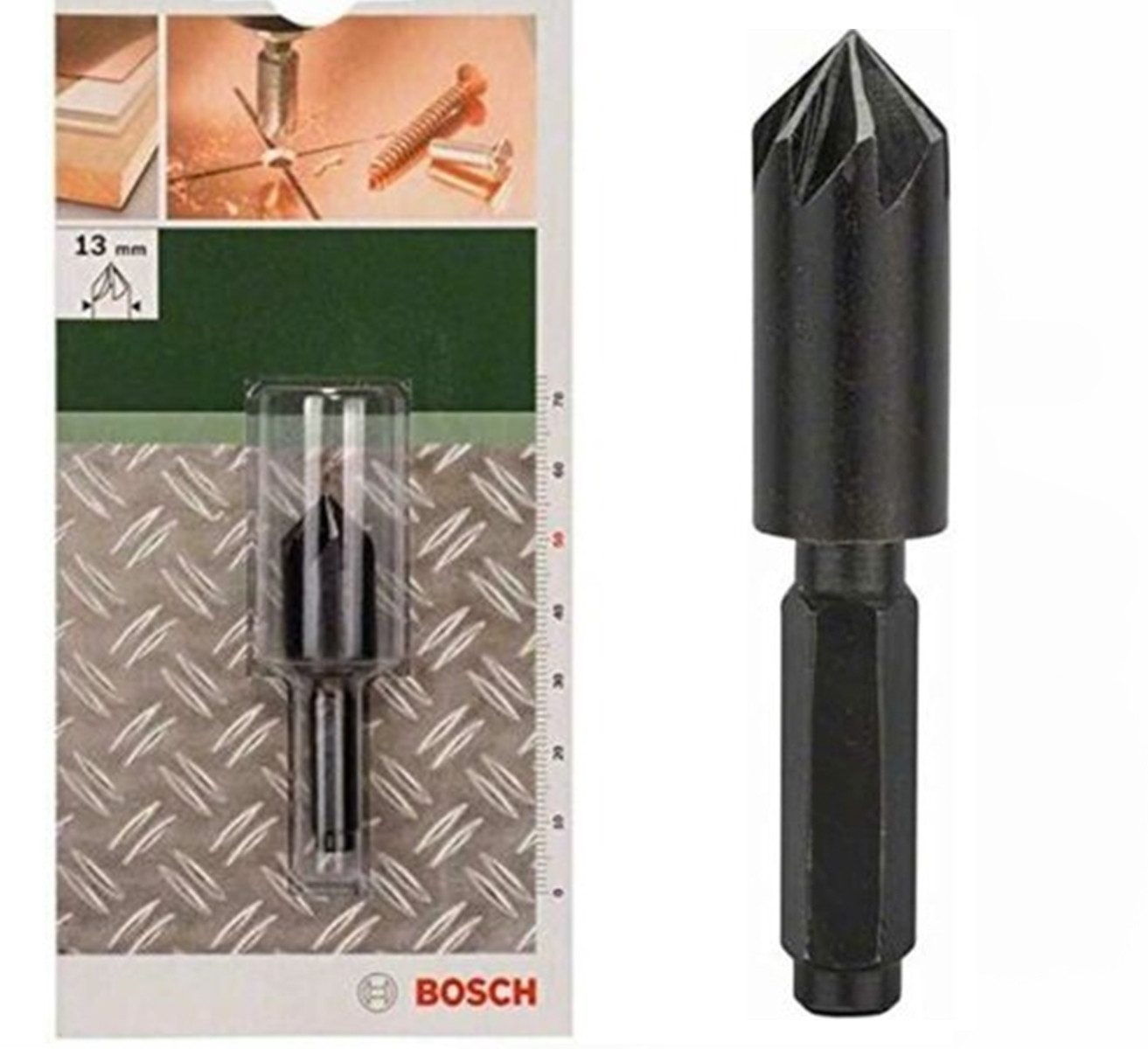 BOSCH Kegelsenker Kegelsenker Werkzeugstahl HSS mit 1/4Zoll-Sechskantschaft Ø13mm