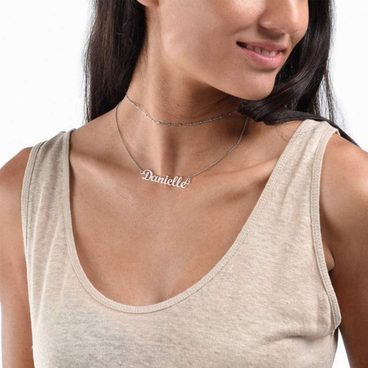 LuxusKollektion Namenskette Namenskette Damen Edelstahl vergoldet 45cm Danielle-Edelstahl