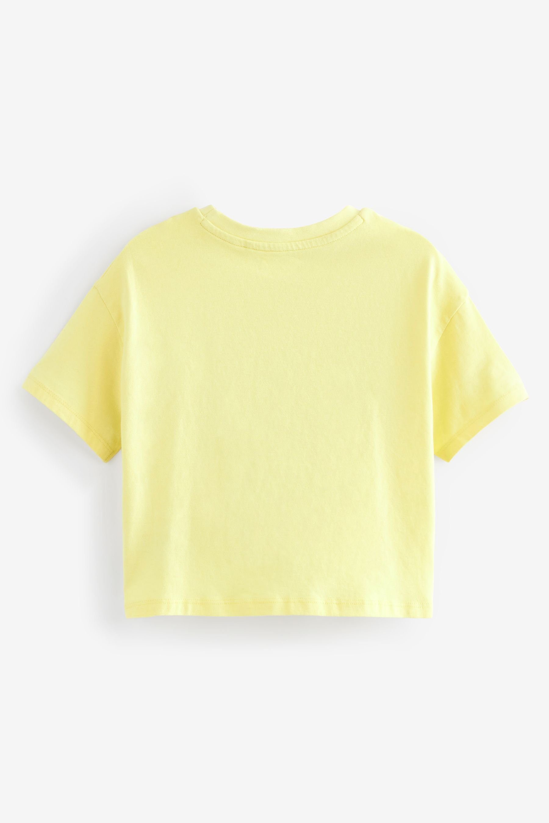 Heart mit T-Shirt Next T-Shirt (1-tlg) Yellow glänzendem Paillettenherz