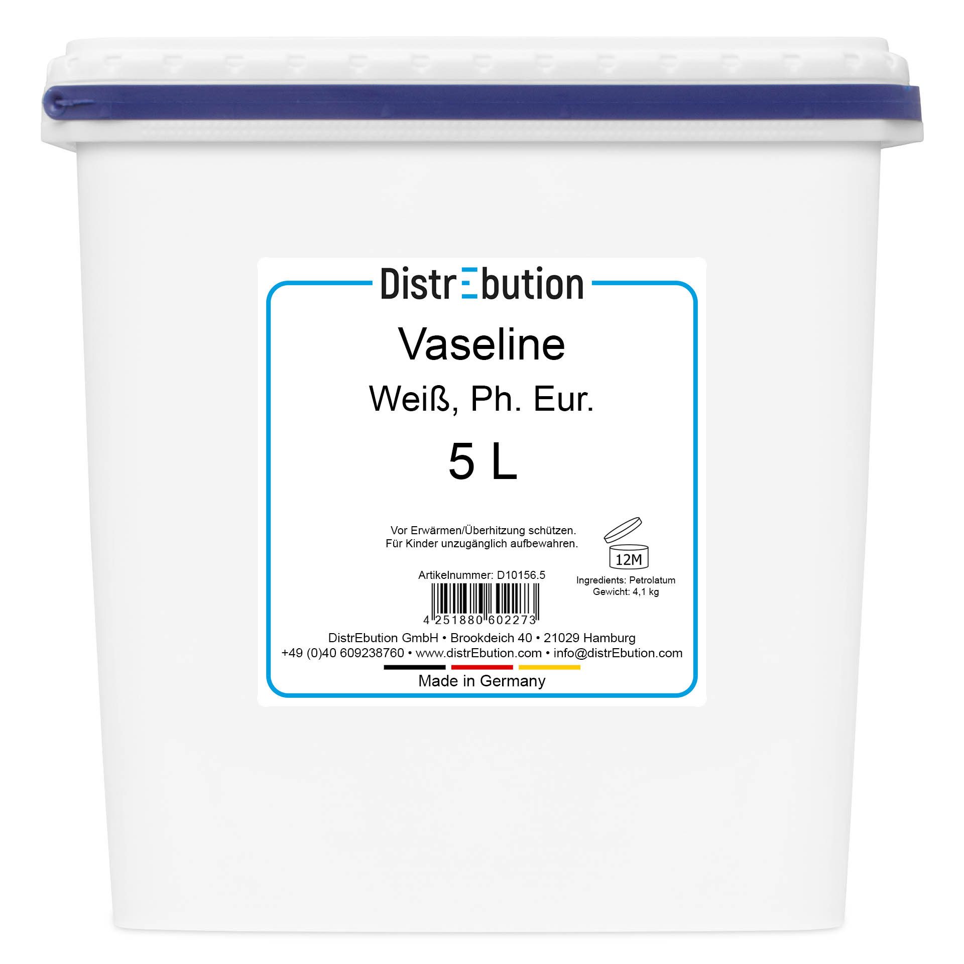 DistrEbution Vaseline Creme weiß, Parfümfrei Ph. Eur. Körperpflege, Petroleum Jelly, Vaselinum Album