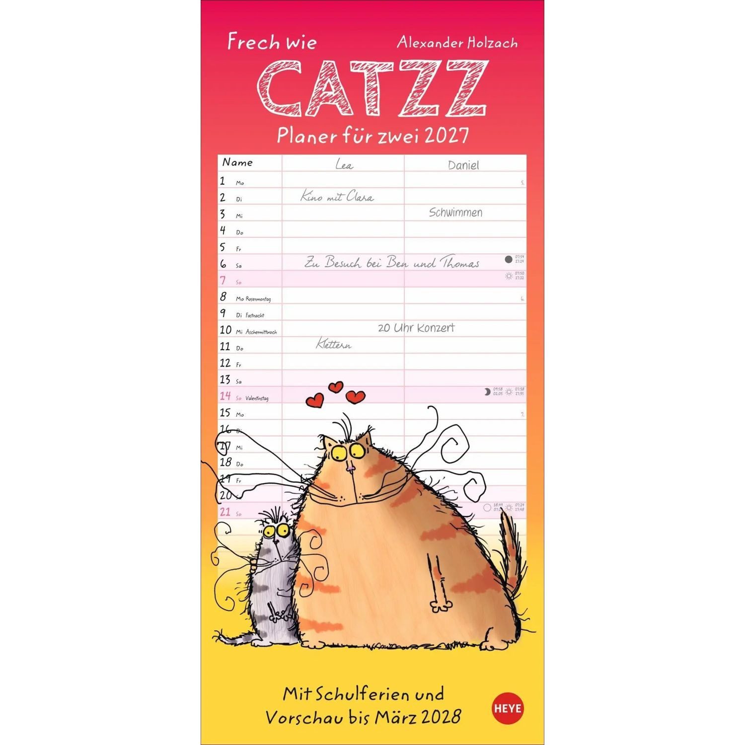 HEYE Wandkalender Catzz Planer für zwei 2027