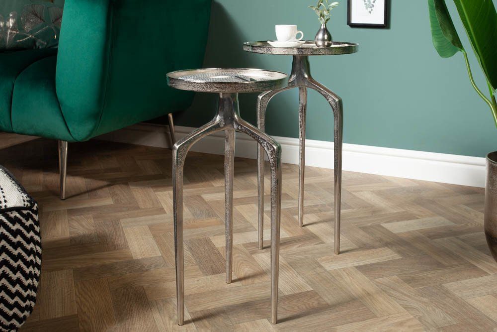 riess-ambiente Beistelltisch ABSTRACT Ø60cm silber (Set, 2-St), Wohnzimmer günstig online kaufen