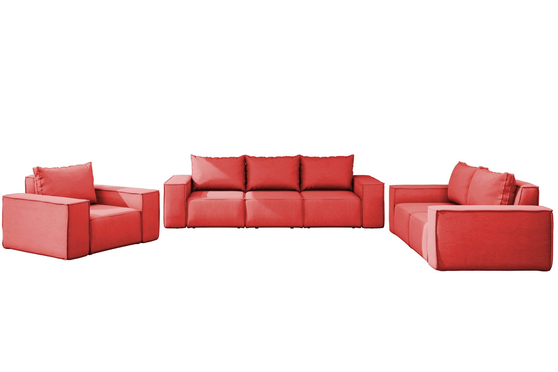 Friderik-EU Gartenlounge-Set GARTEN 3+2+1 Möbelset – Wetterfeste Sofas & Sessel für Terrasse