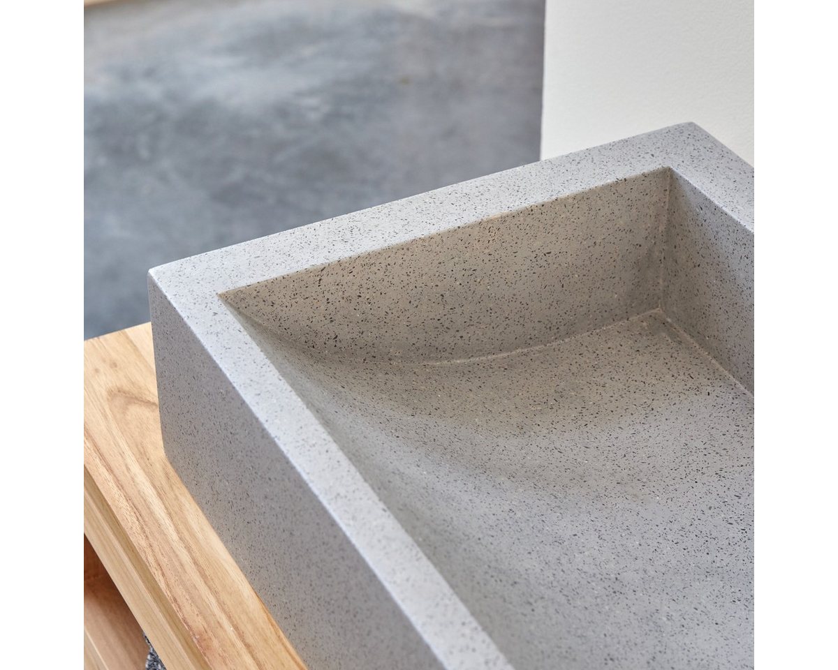 Thumbnail - Tikamoon Waschbecken Pegase Waschbecken aus Terrazzo grey