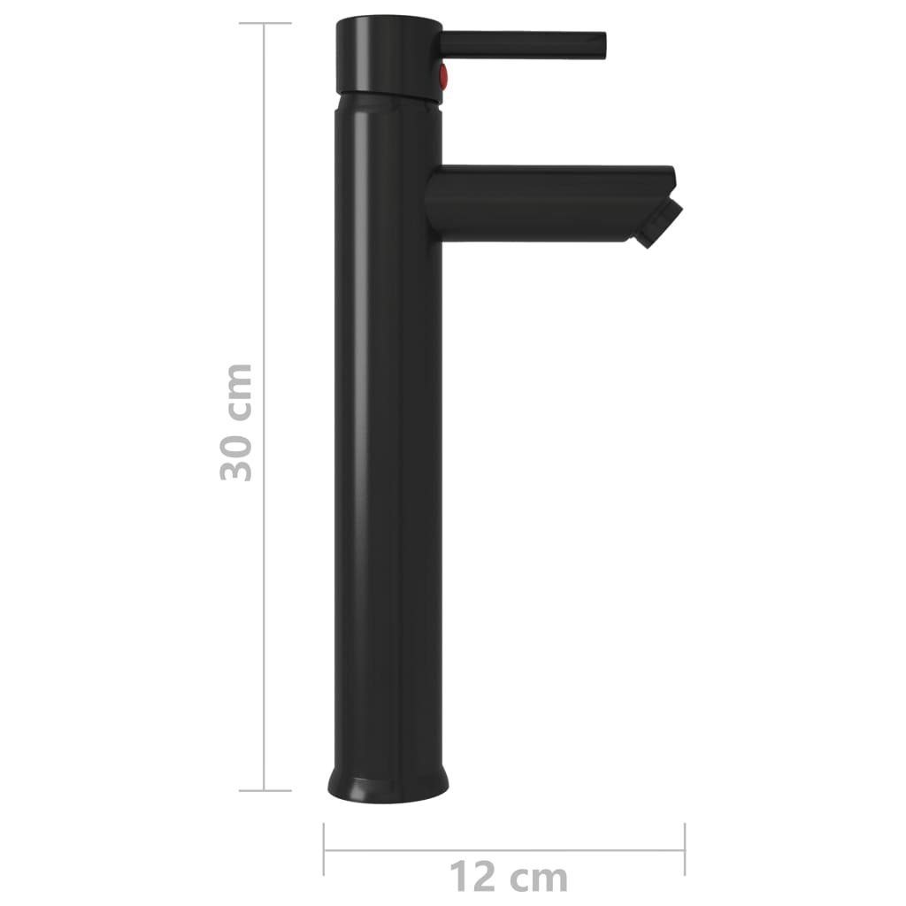 vidaXL Mischbatterie Wannenarmatur Schwarz Badezimmer 12x30 cm