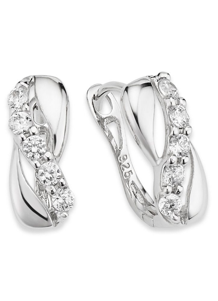 Bruno Banani Paar Creolen Schmuck Geschenk Silber 925 Ohrschmuck Ohrringe, mit Zirkonia (synth)