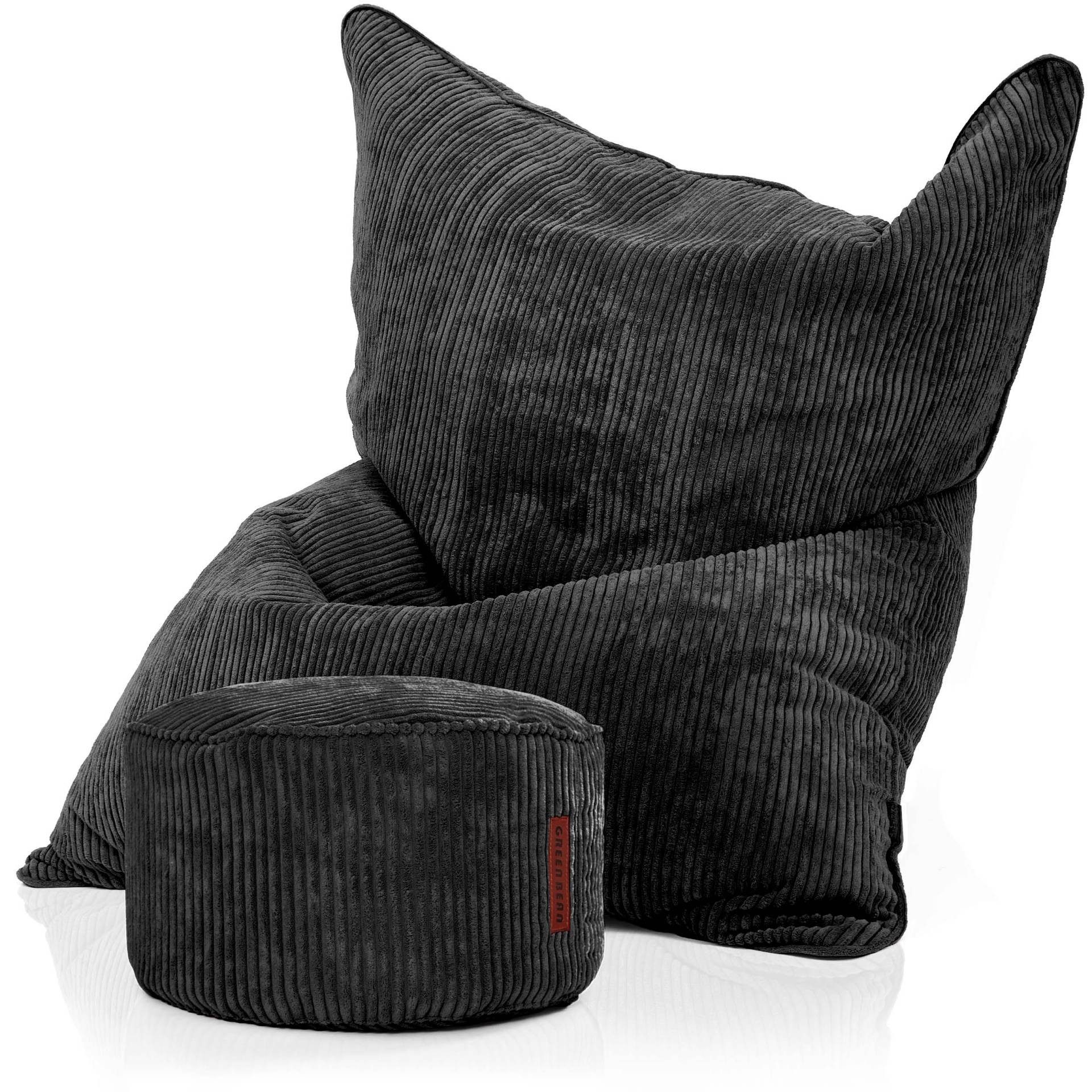 Green Bean Sitzsack XXL Sitzsack Square Cord + Hocker (Sitzsack + Hocker im günstig online kaufen