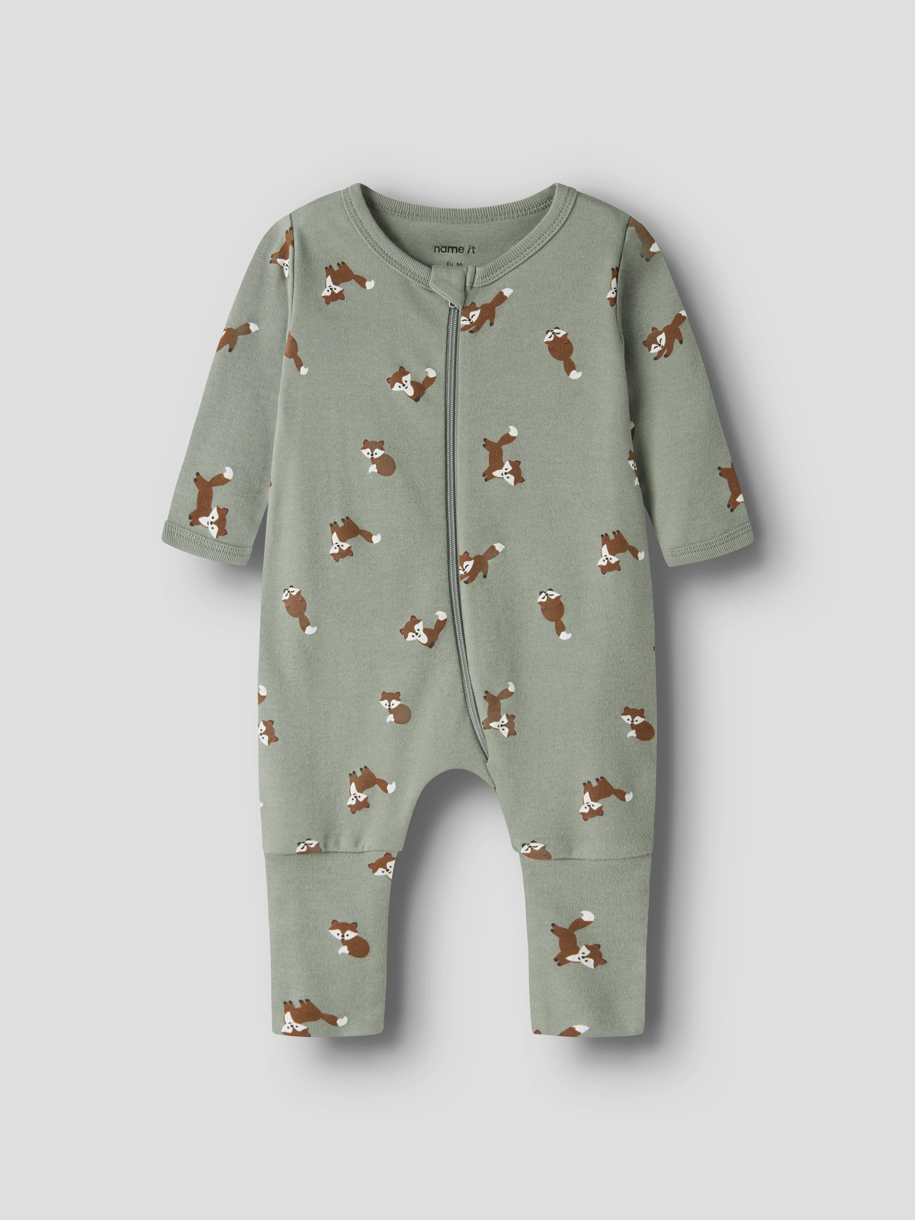 Name It Schlafanzug NBMNIGHTSUIT 2P ZIP FF FOX NOOS (Packung, 2 tlg) zweiteiliges Set, aus Baumwolle, bequeme Passform, pflegeleicht