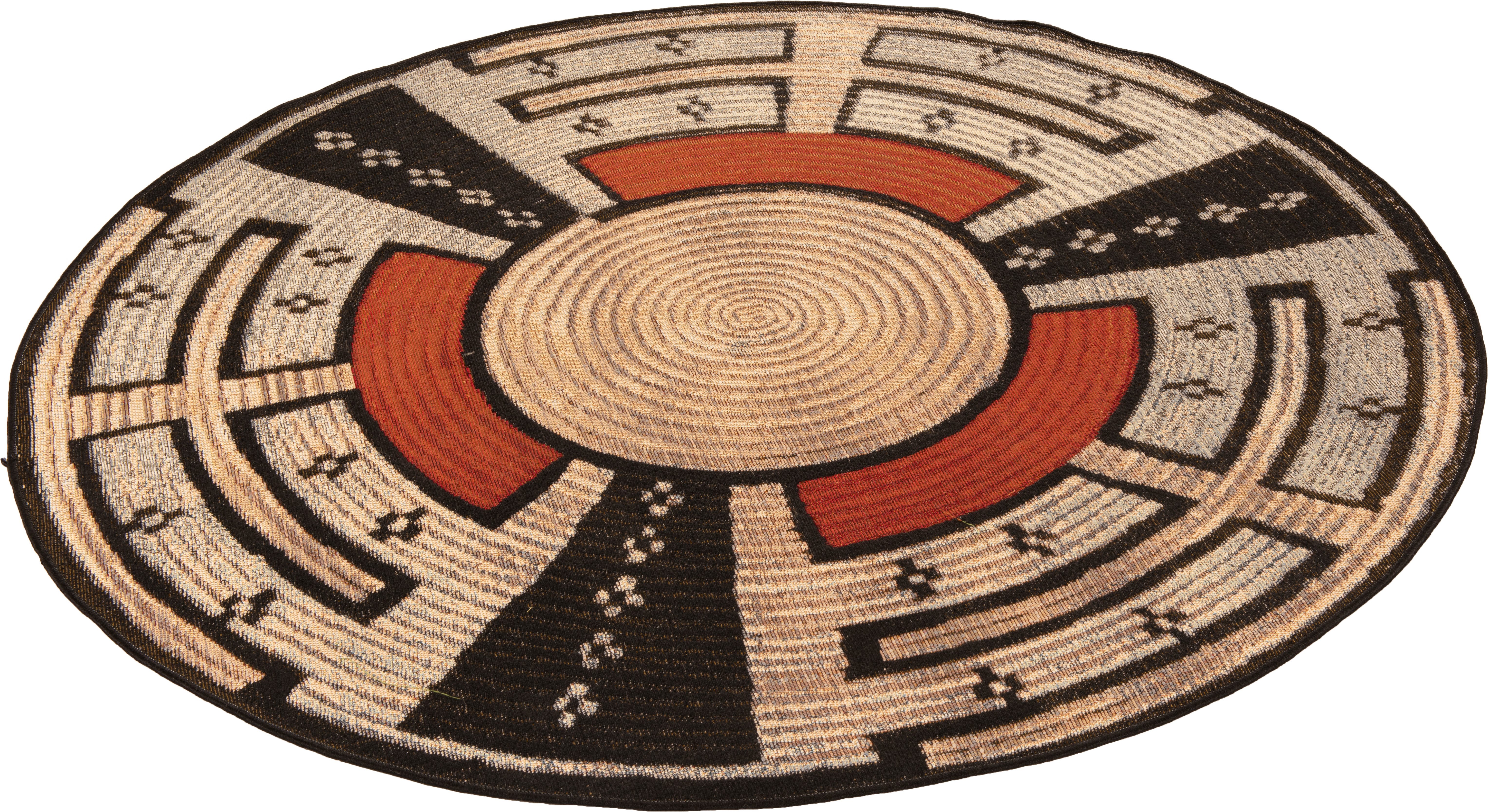 Gino Falcone Teppich Outdoor-Africa 44, rund, Höhe: 5 mm, Flachgewebe, In- und Outdoor geeignet, Wohnzimmer