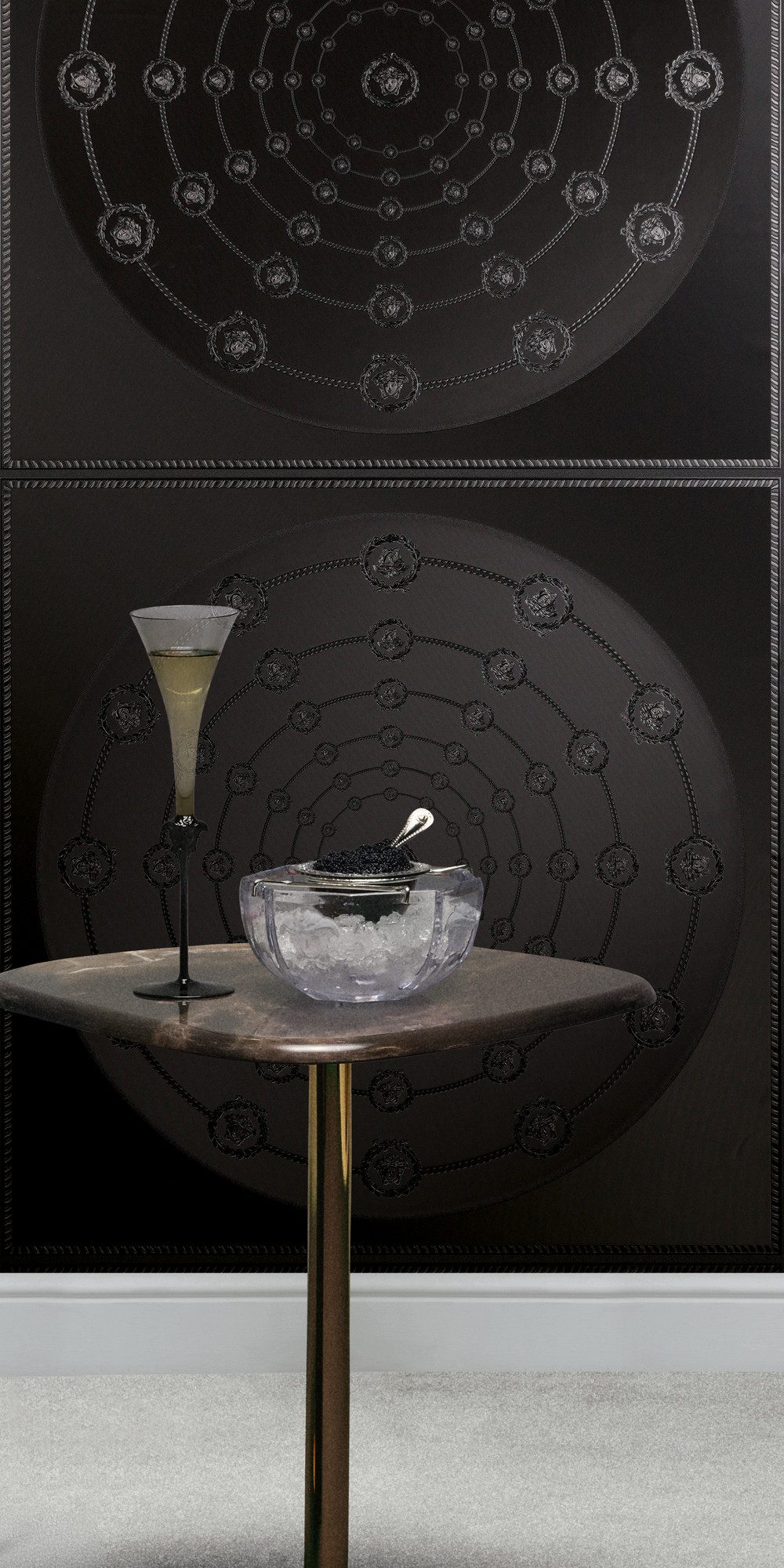 Versace Vliestapete Versace 6 I Love Baroque –, geprägt, 3D-Optik, Barock, Motiv, (1 St), Geometrisches Kreisdesign mit edlem Glanz & fein strukturierter Optik