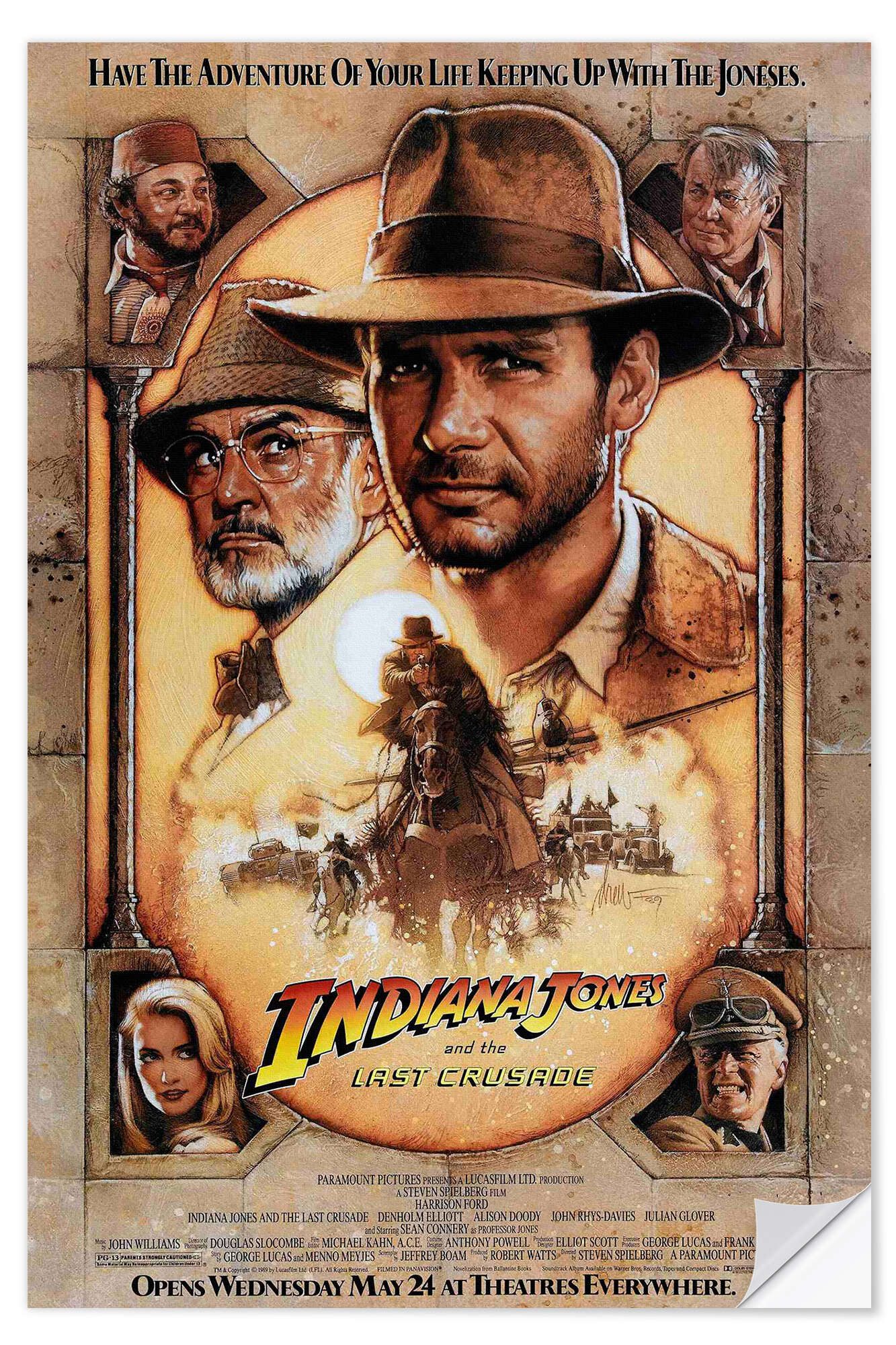 Posterlounge Wandfolie Vintage Entertainment Collection, Indiana Jones und der letzte Kreuzzug (Englisch)